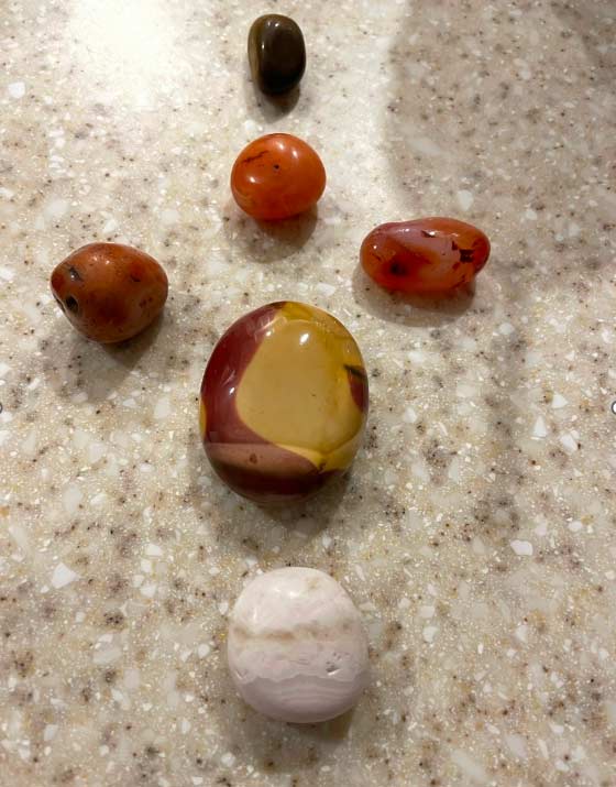crystals laid out for reading